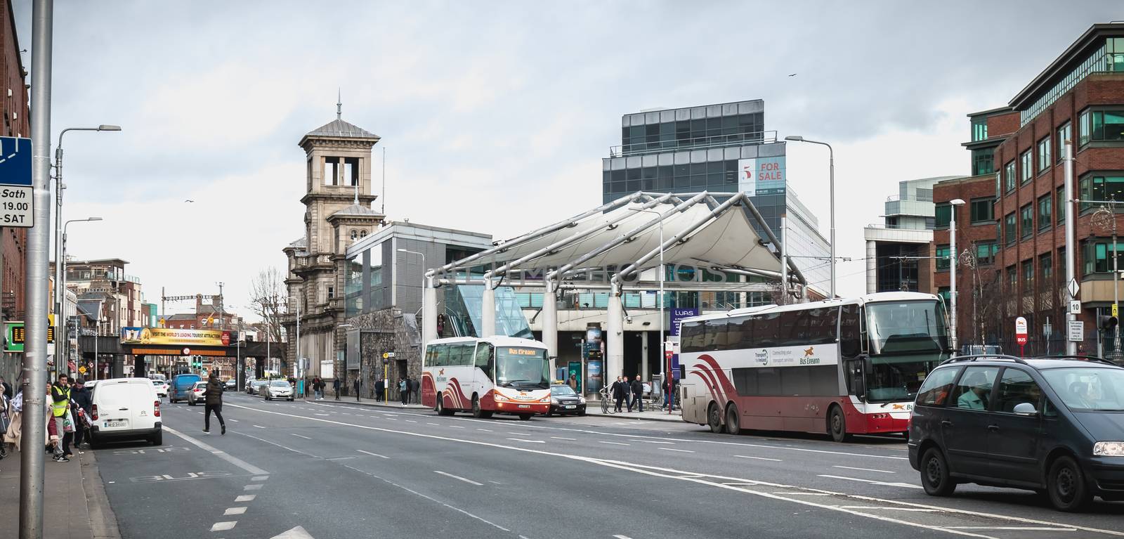 Street atmosphere and architecture before the DART Connolly trai by AtlanticEUROSTOXX