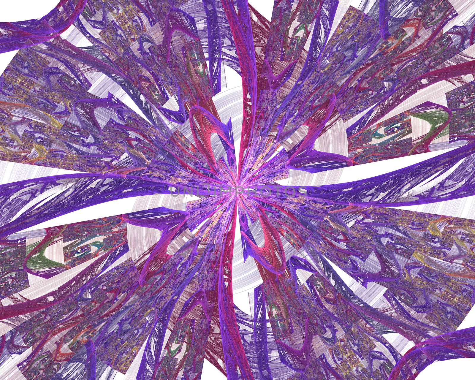 The kaleidoscopical composition in violet tones. Abstract kaleidoscope background. Beautiful kaleidoscope pattern. Multicolor mosaic texture. Unique design