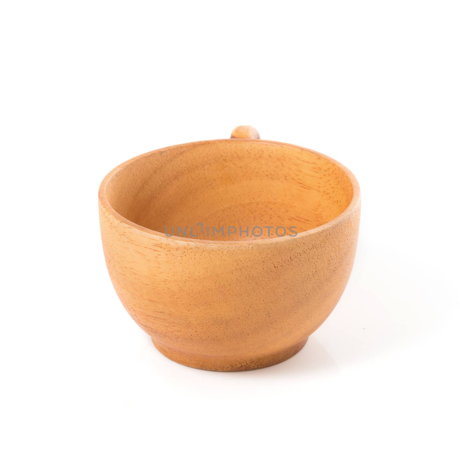 Wooden tea cup isolated on a white background by kaiskynet