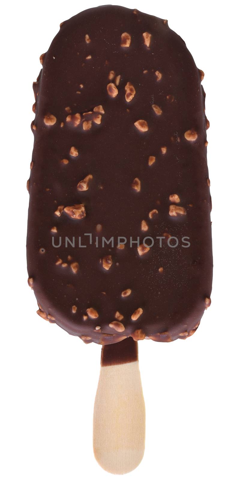 The Icecream on a stick on white background.