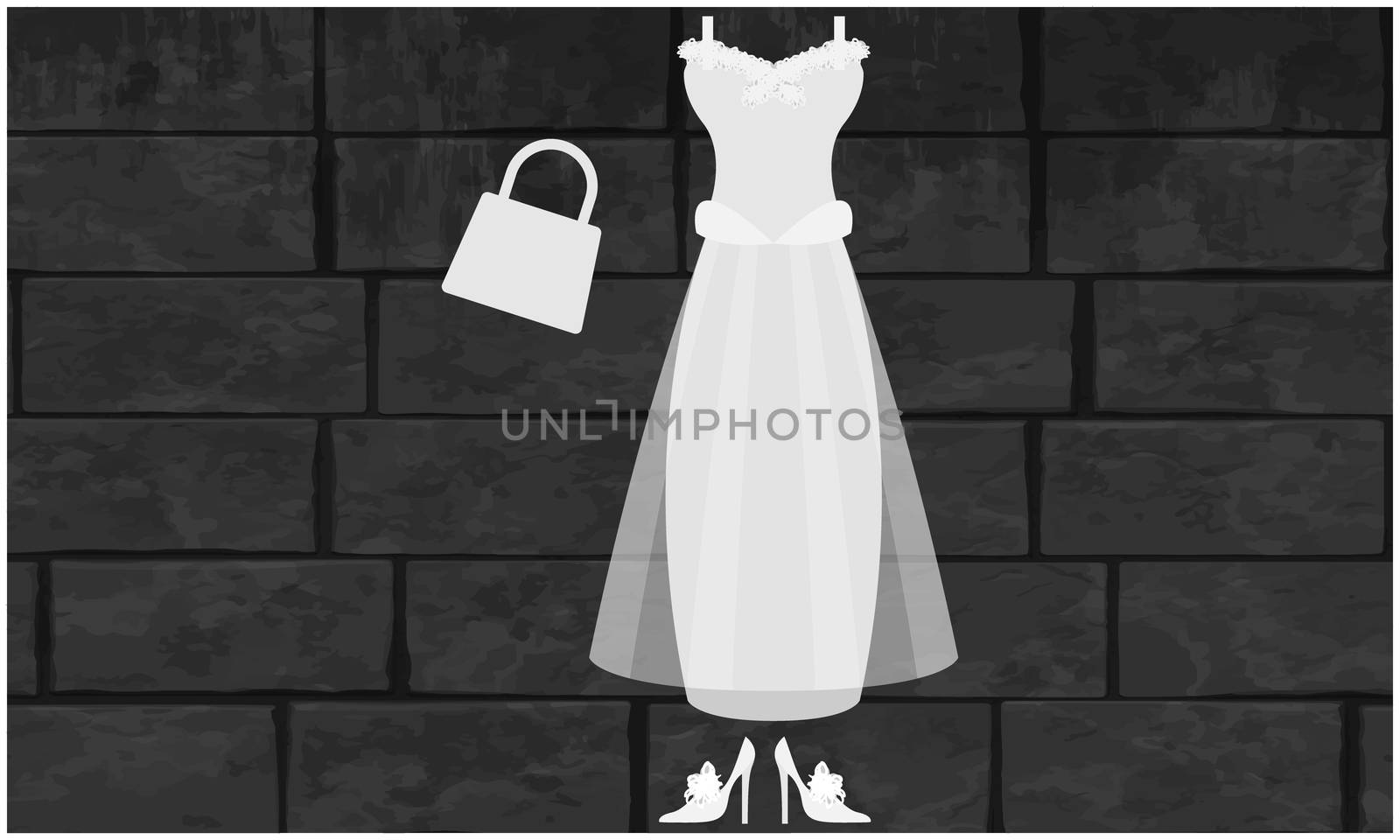 mock up illustration of wedding dress on abstract background by aanavcreationsplus