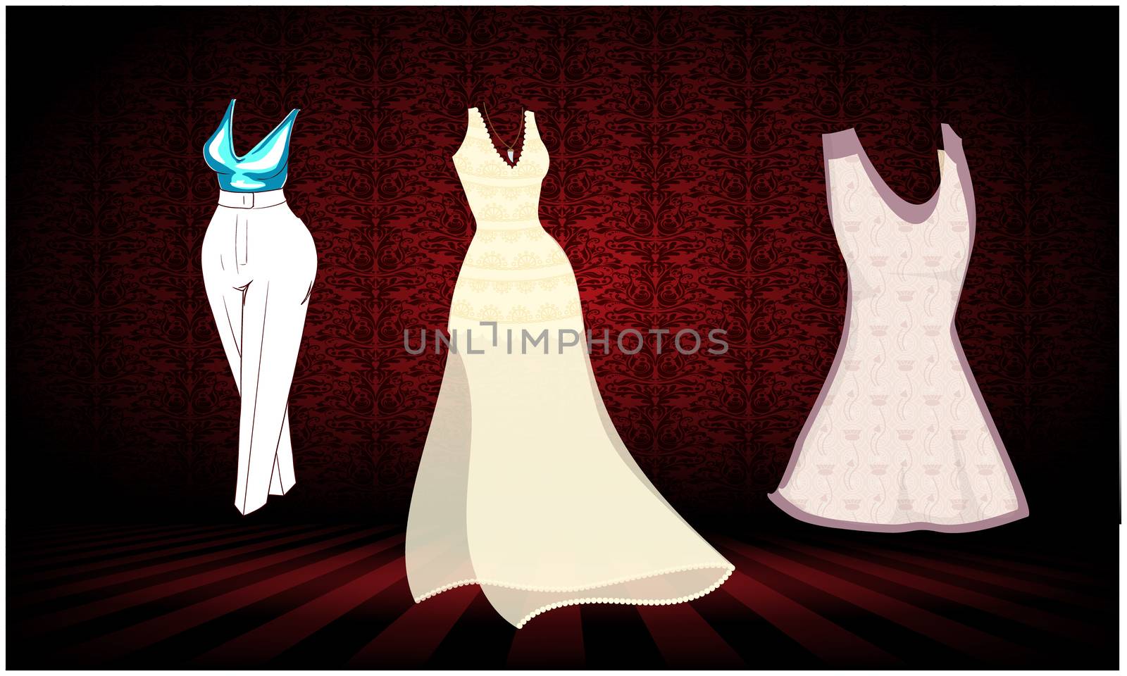 mock up illustration of sexy dress on abstract background by aanavcreationsplus