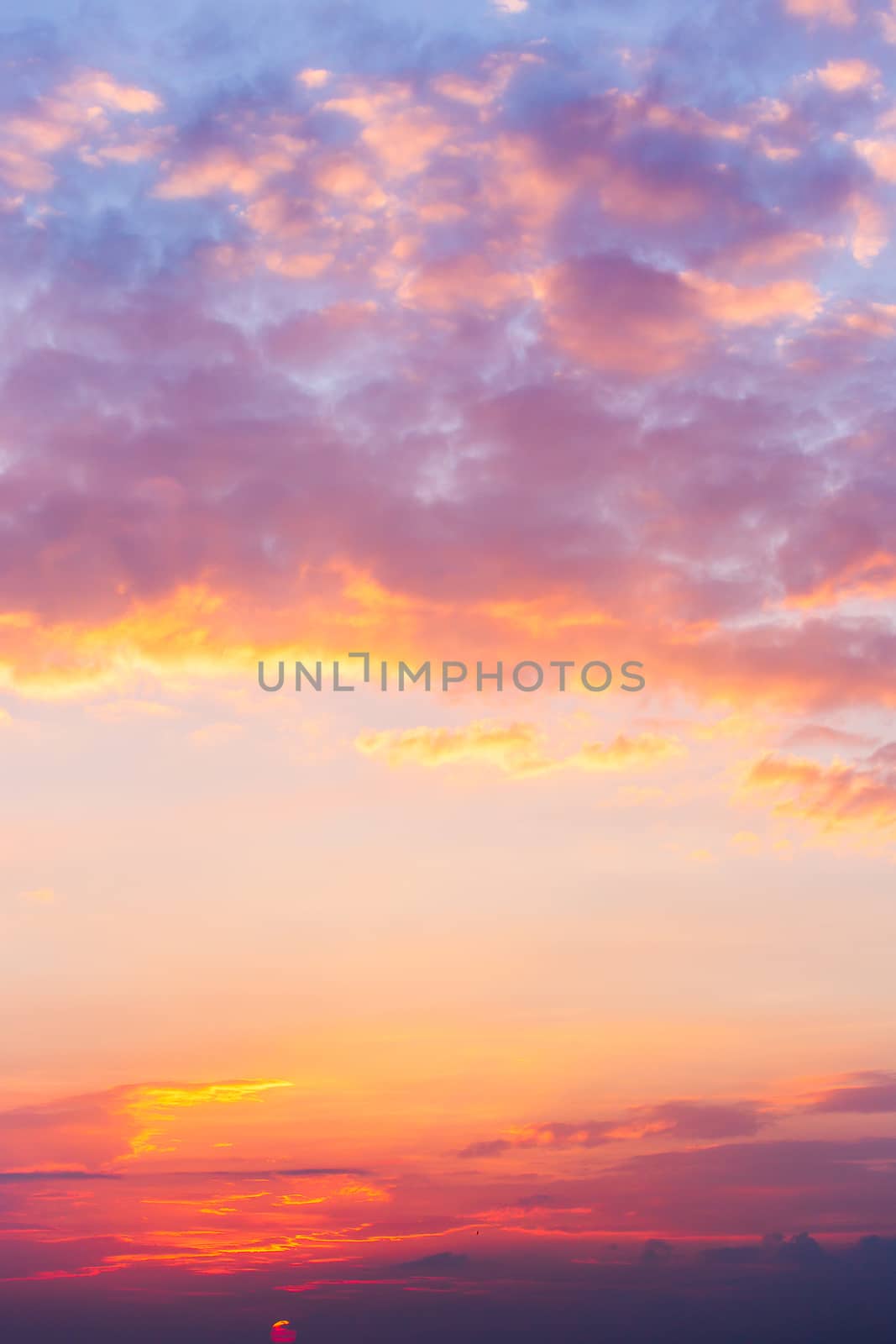 colorful dramatic sky with cloud at sunset by freedomnaruk