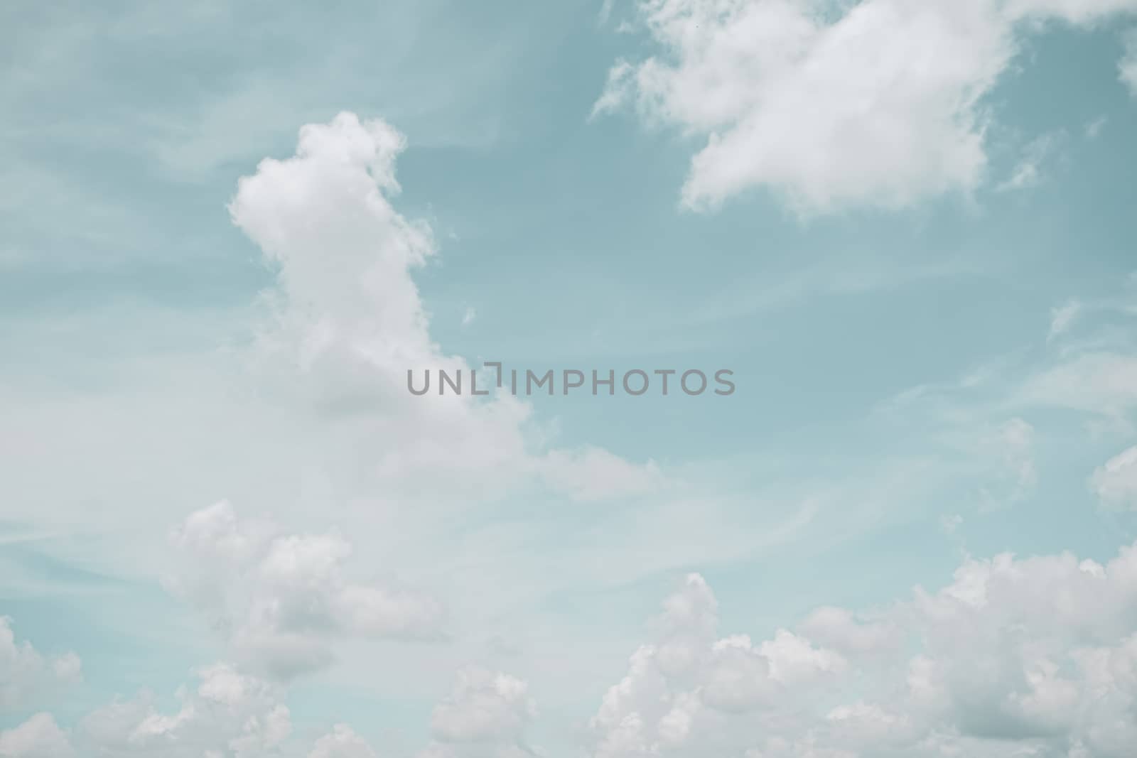 Copy space minimal concept of summer blue sky and white cloud abstract blank background.