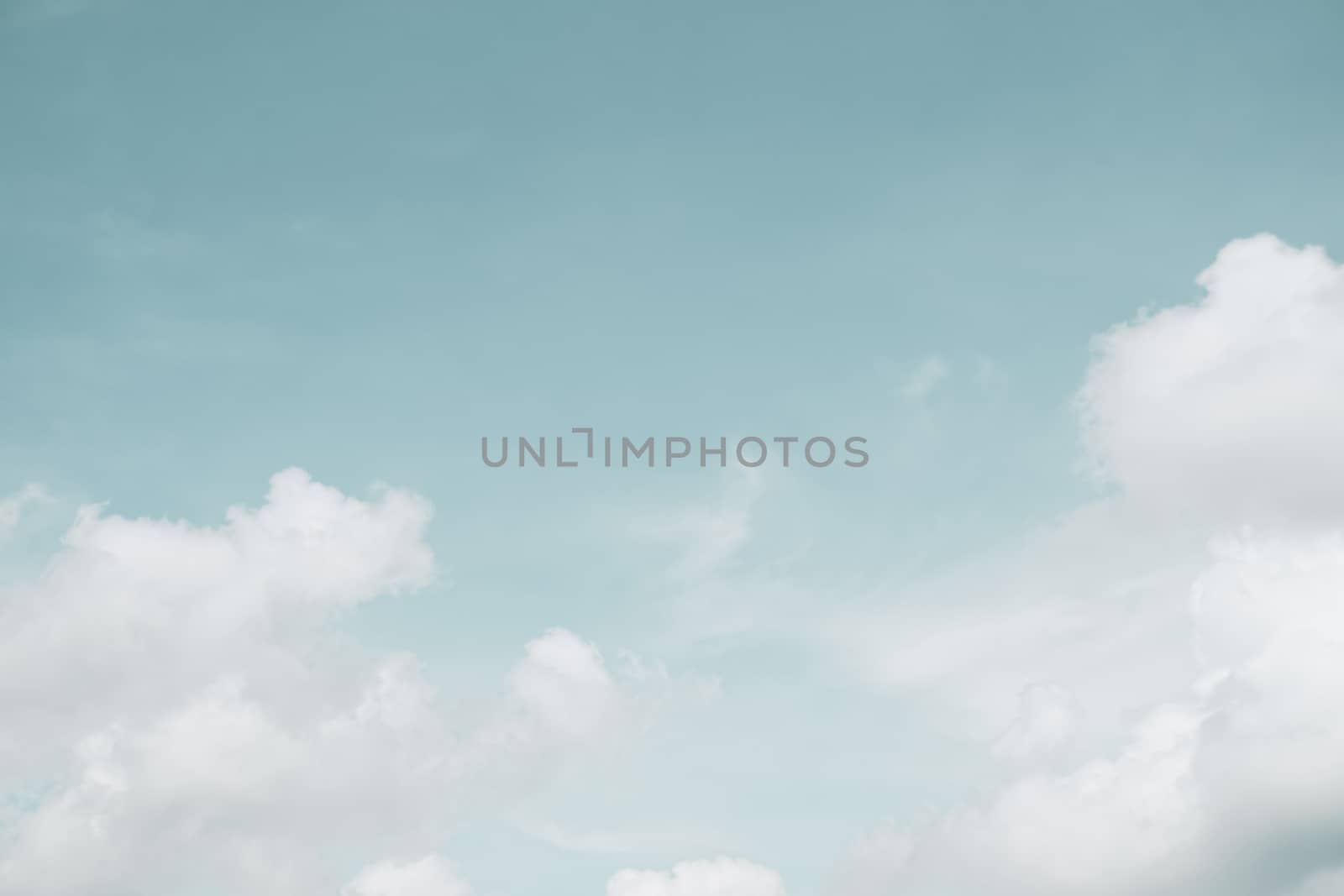 Copy space minimal concept of summer blue sky and white cloud abstract blank. by Suwant