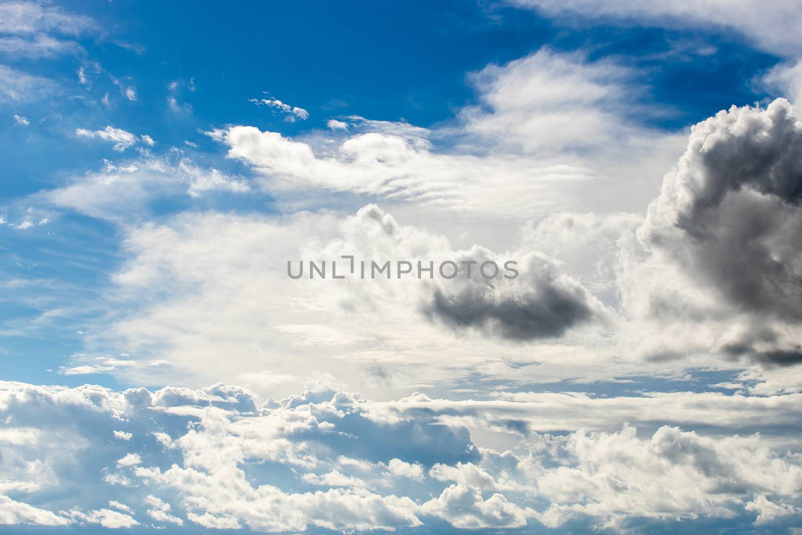 colorful dramatic sky with cloud at sunset