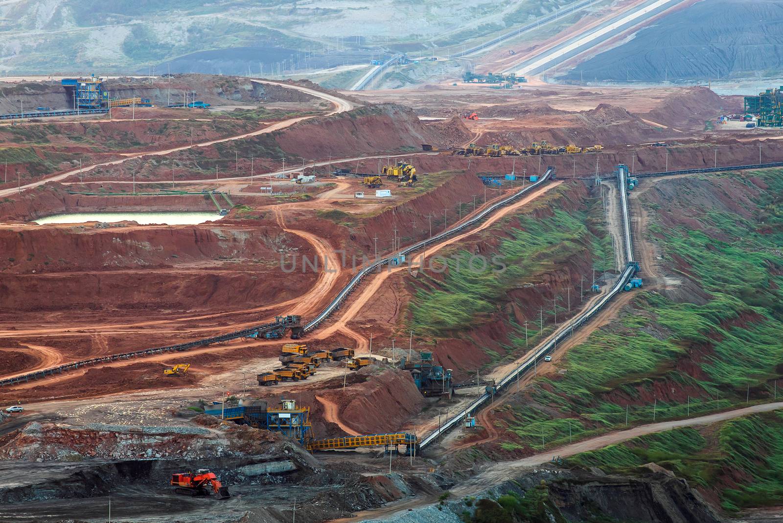 Part of a pit with big mining truck working by freedomnaruk