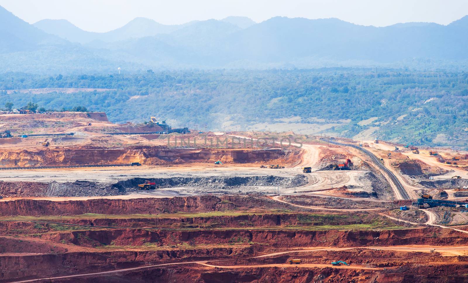 Part of a pit with big mining truck working by freedomnaruk