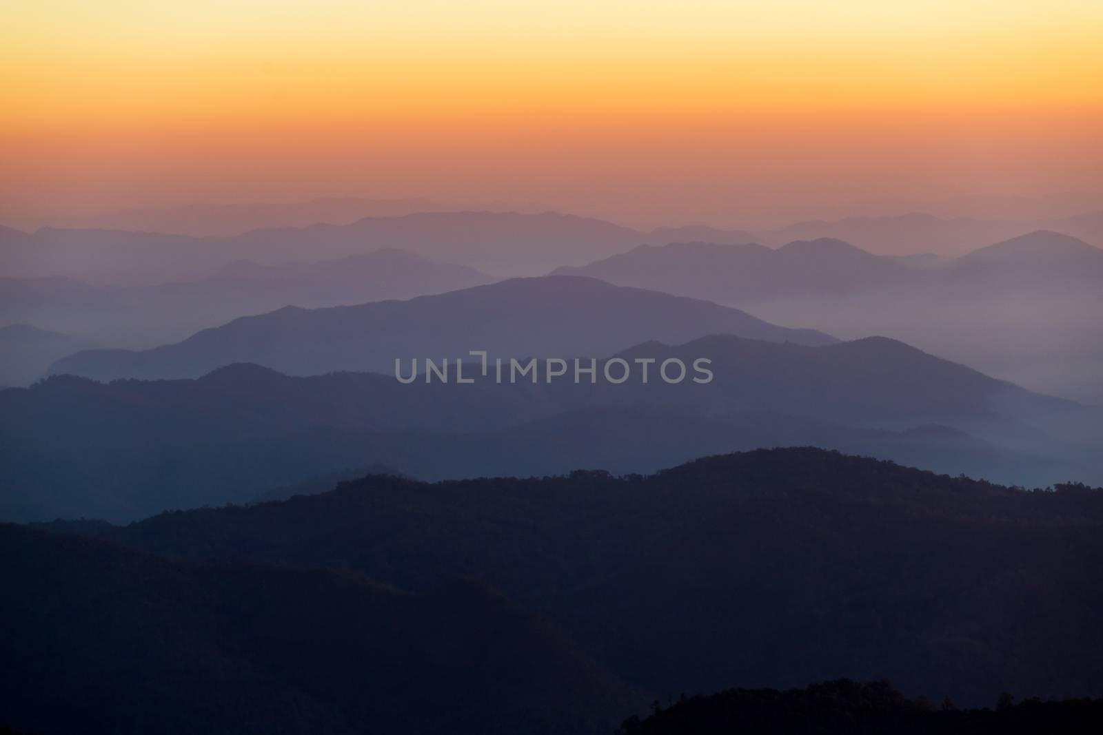 colorful dramatic sky with cloud at sunset