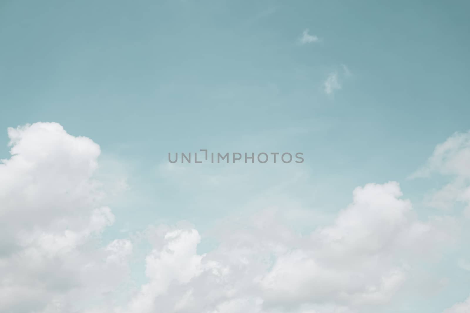 Copy space minimal concept of summer blue sky and white cloud abstract blank. by Suwant