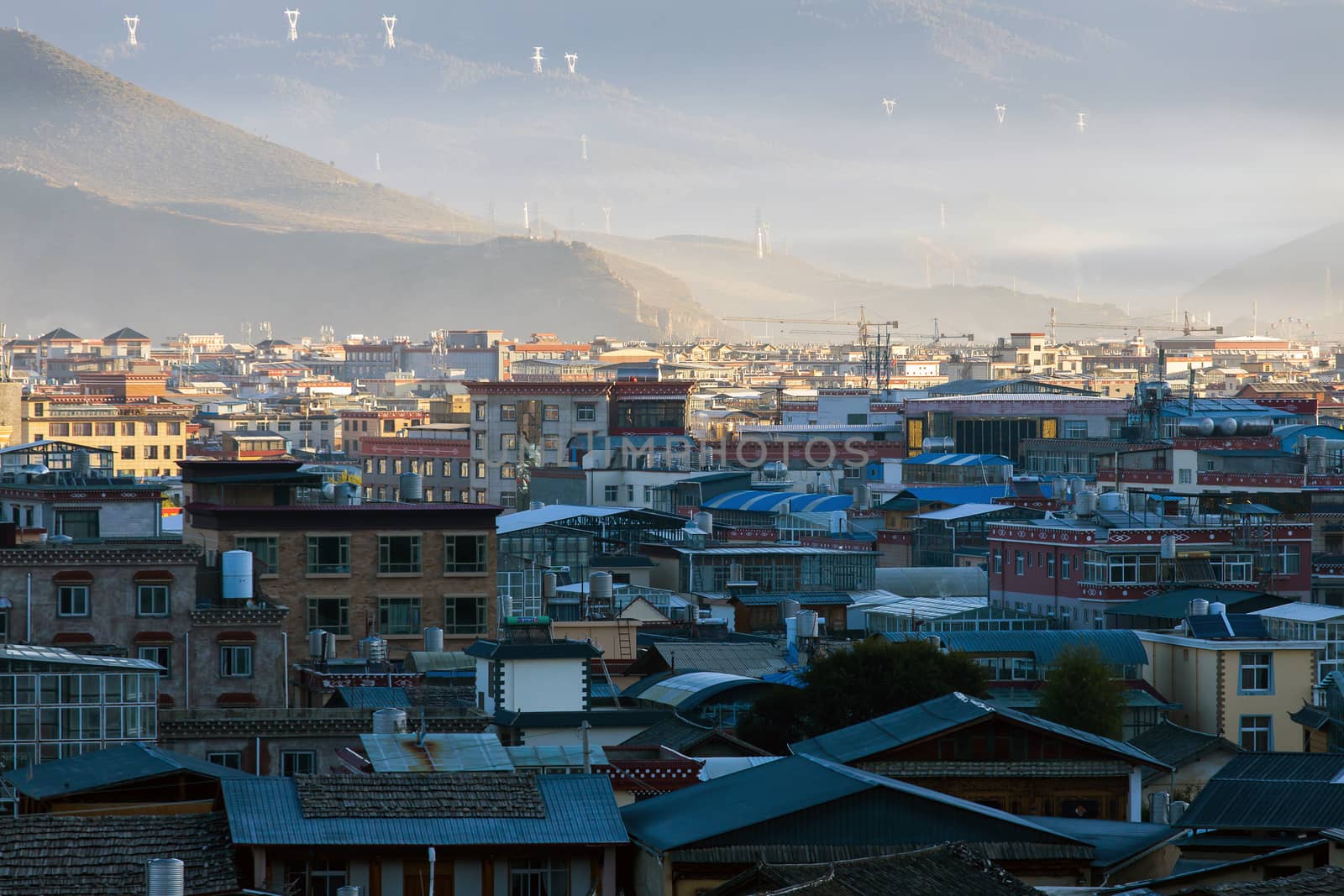 Rooftop view of Shangrila Old town Yunnan China by freedomnaruk