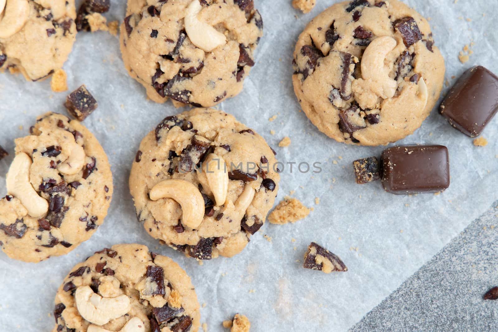 chocolate cookies on gray table