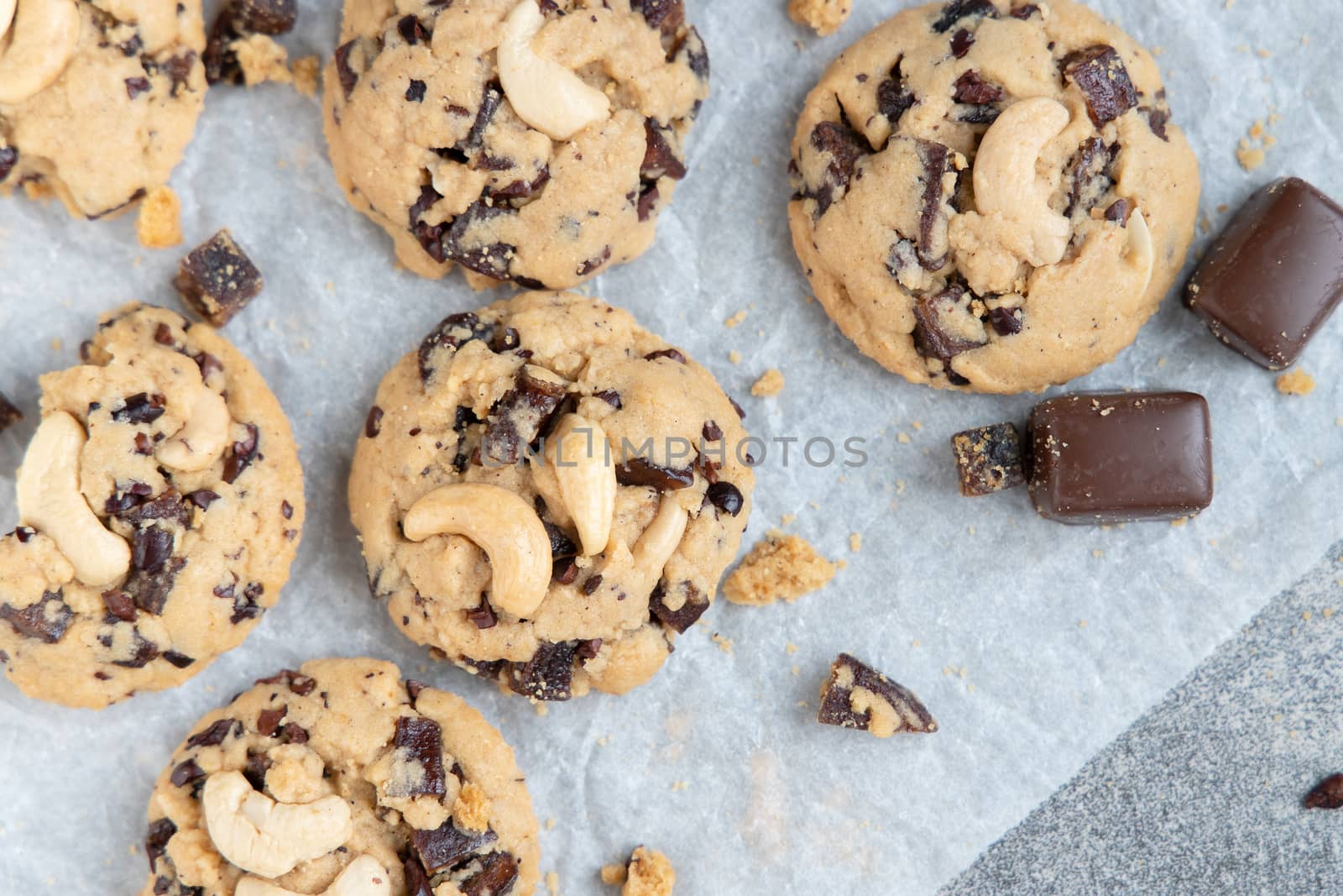 chocolate cookies on gray table by freedomnaruk