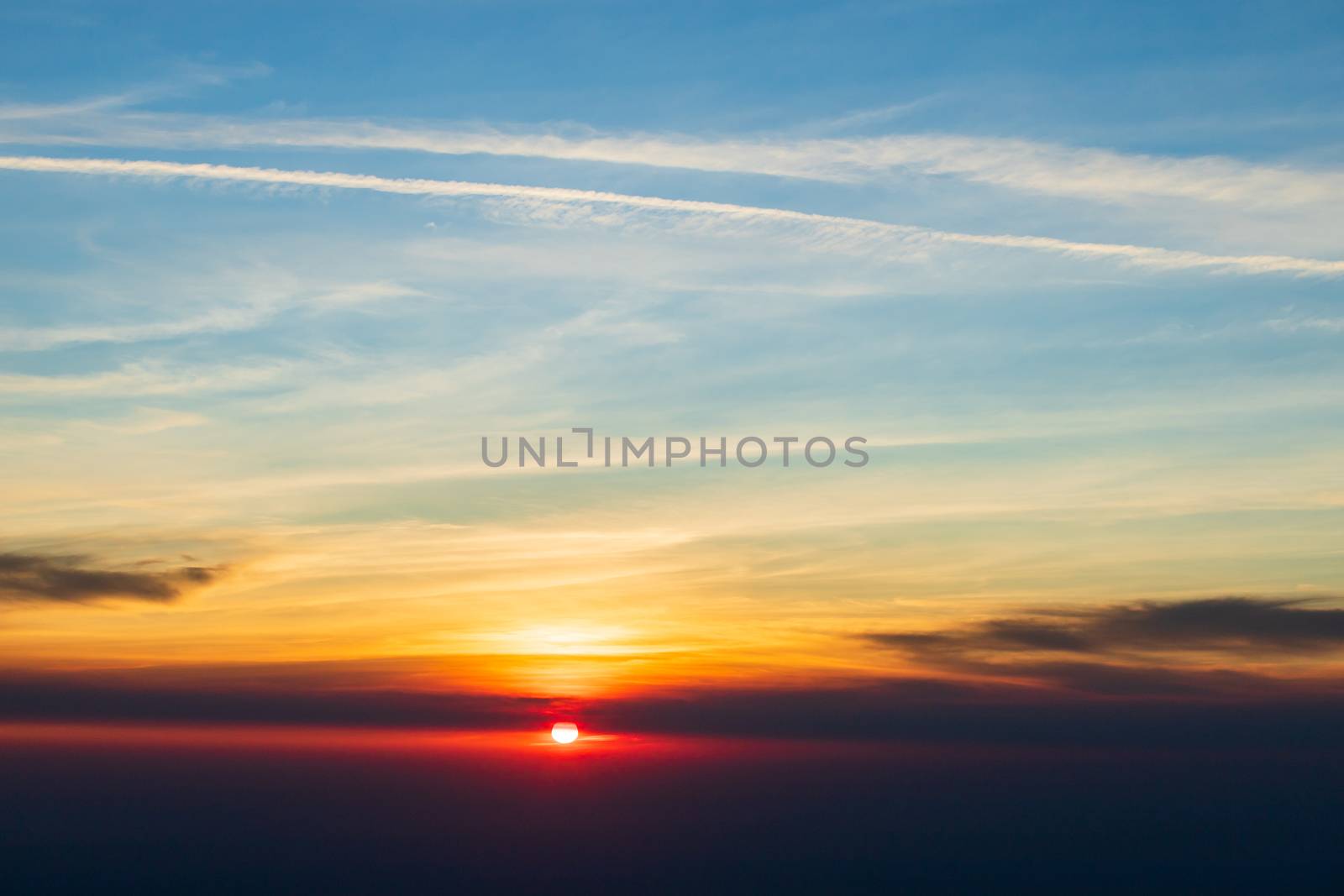 colorful dramatic sky with cloud at sunset by freedomnaruk