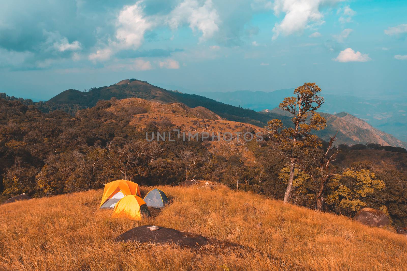 tourist tent camping in mountains by freedomnaruk