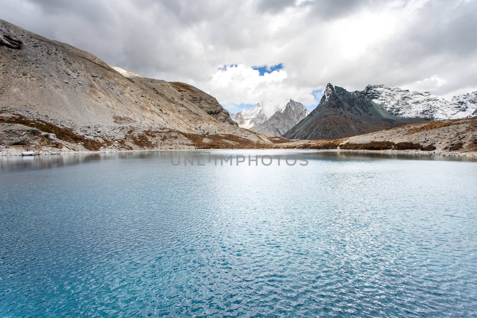 Five Colors Lake at Doacheng Yading National park, Sichuan, China. Last Shangri-la