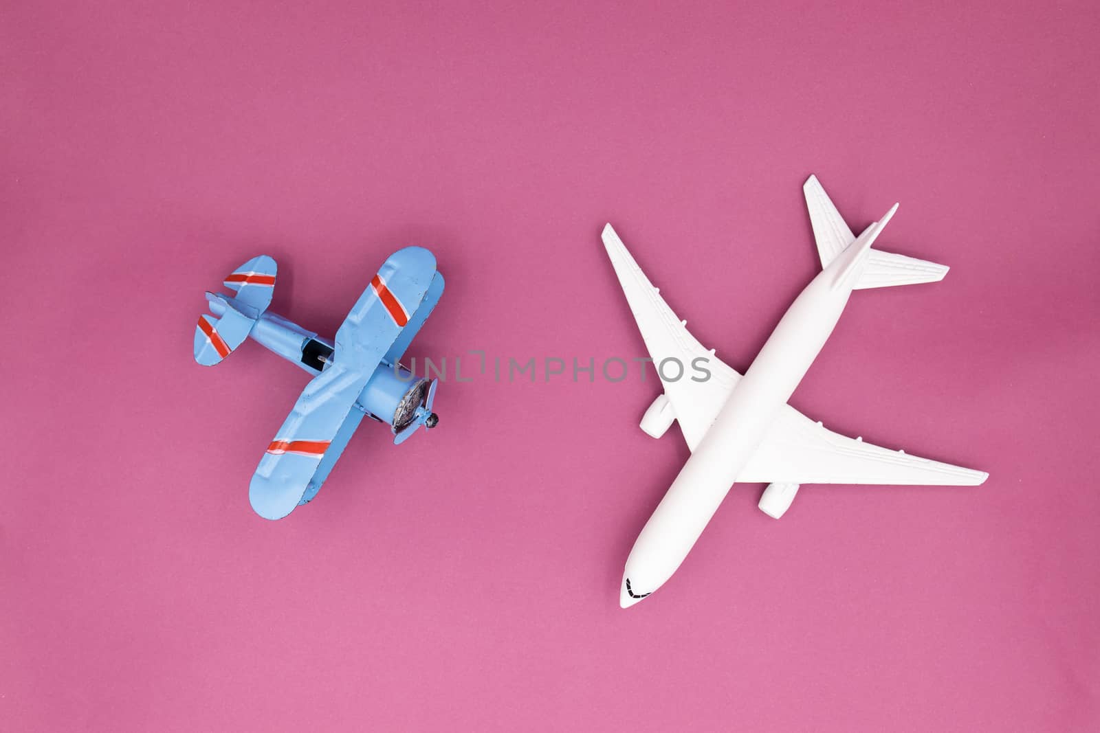 Model plane,airplane on pastel color background