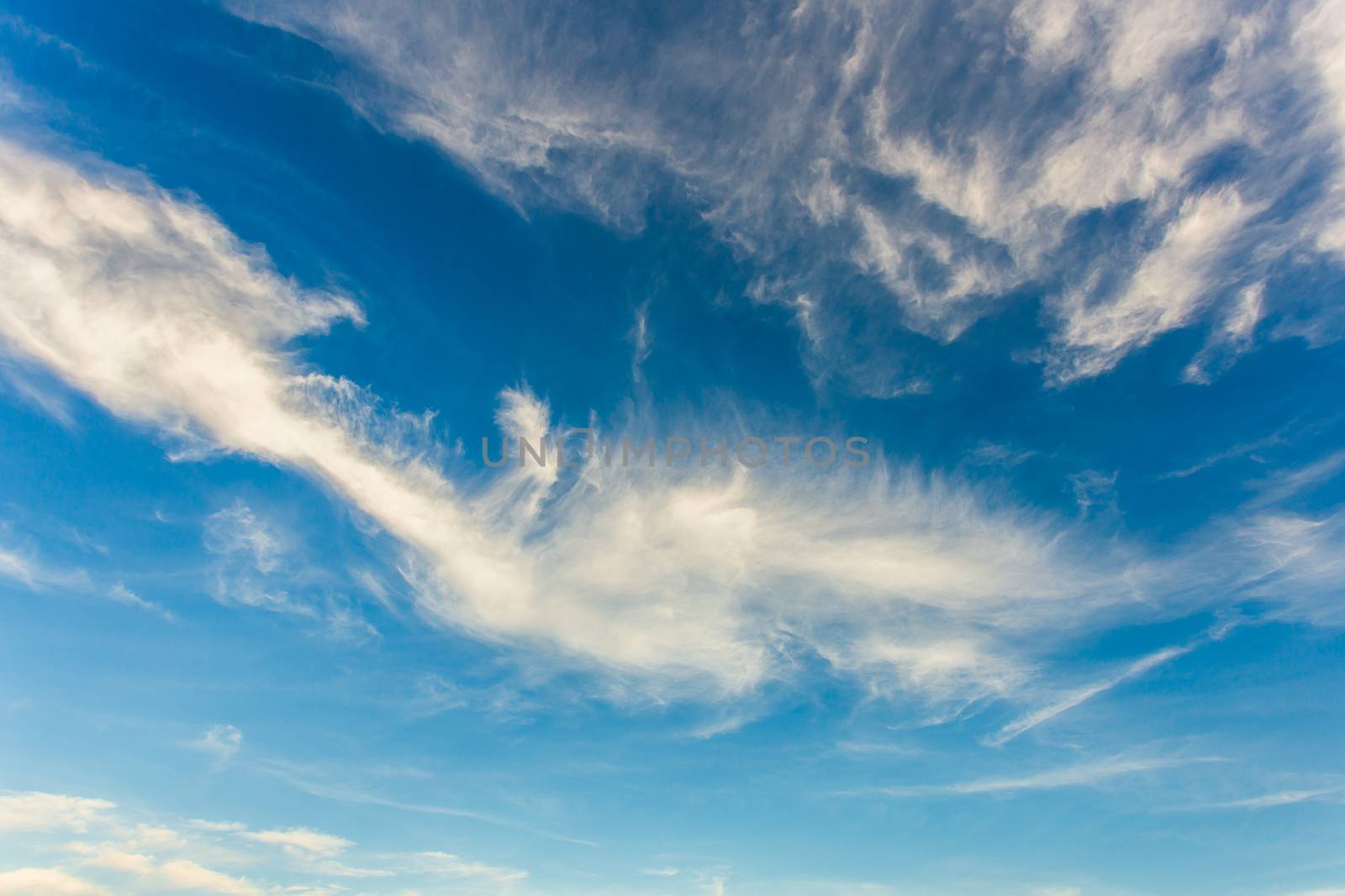 colorful dramatic sky with cloud at sunset