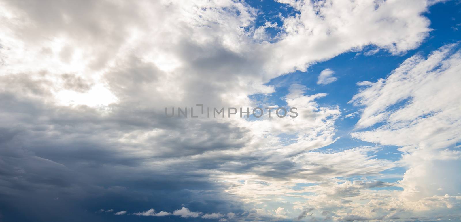 colorful dramatic sky with cloud at sunset