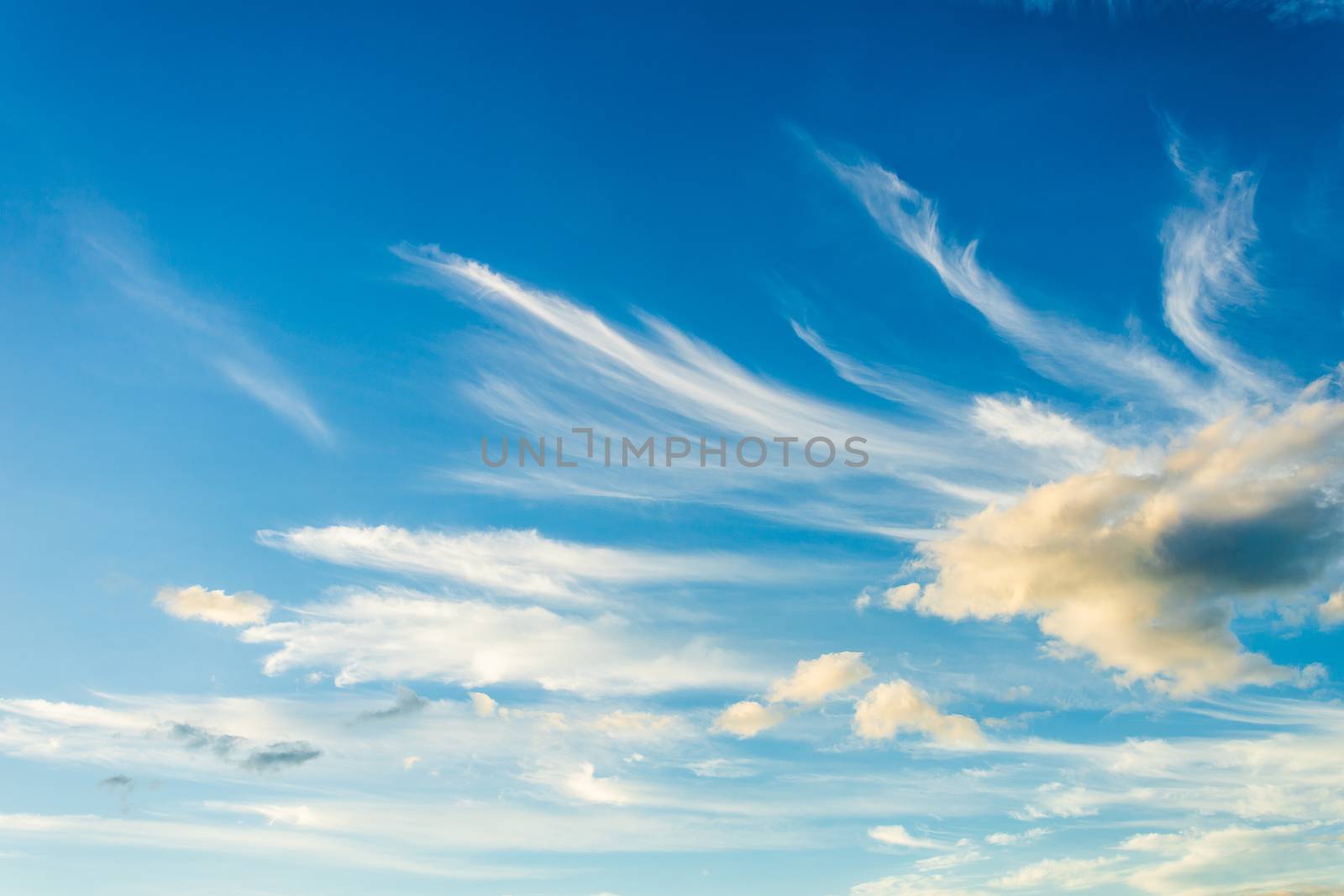 colorful dramatic sky with cloud at sunset by freedomnaruk