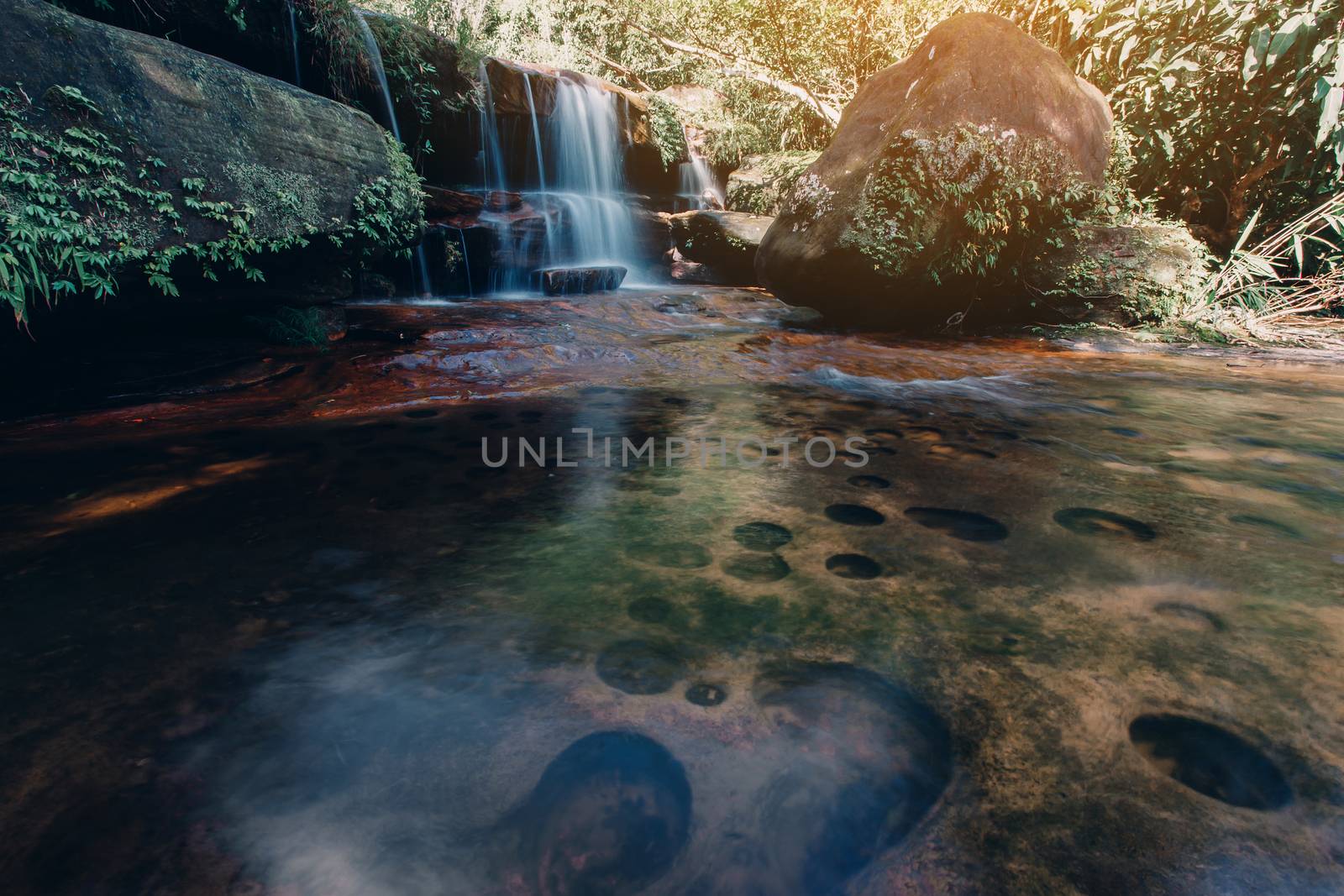 soft water of the stream in the WIMAN THIP Waterfall natural par by freedomnaruk