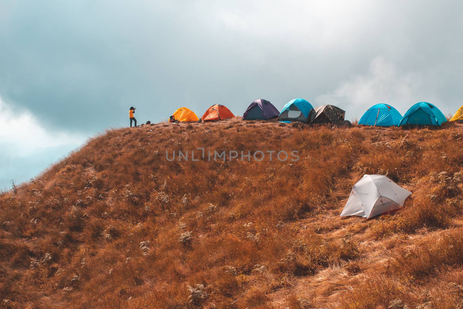 tourist tent camping in mountains by freedomnaruk