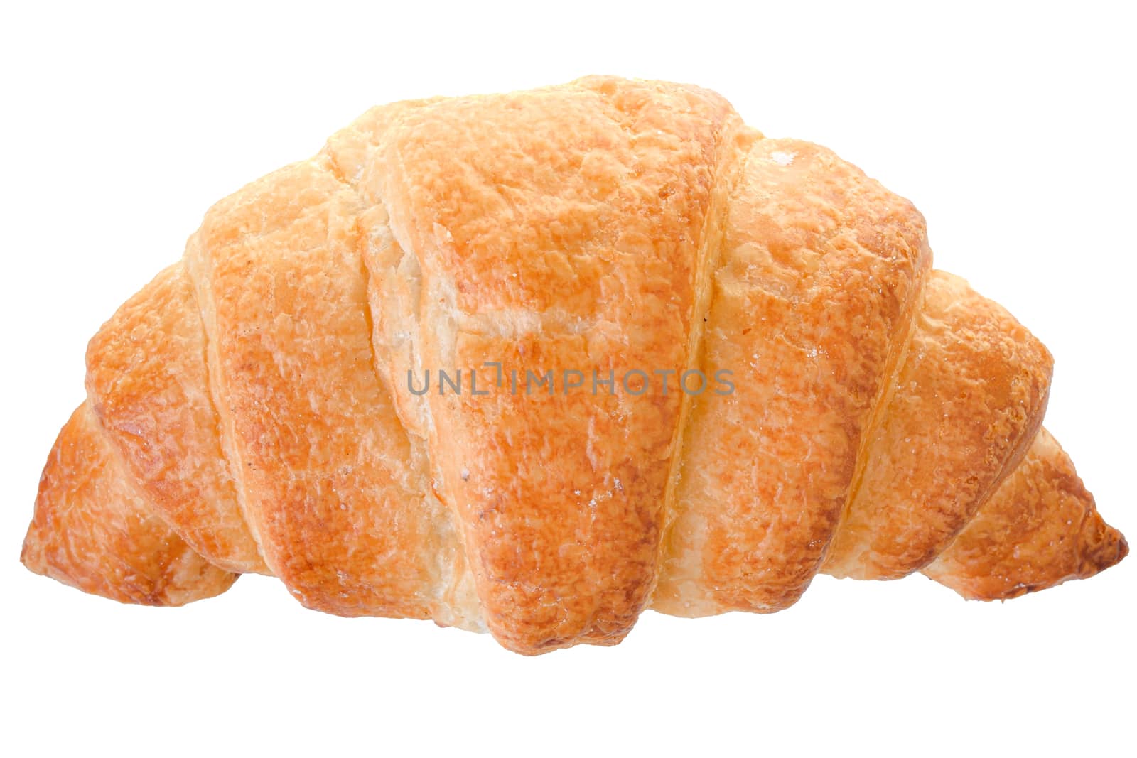 Traditional french pastry croissant isolated on white background.