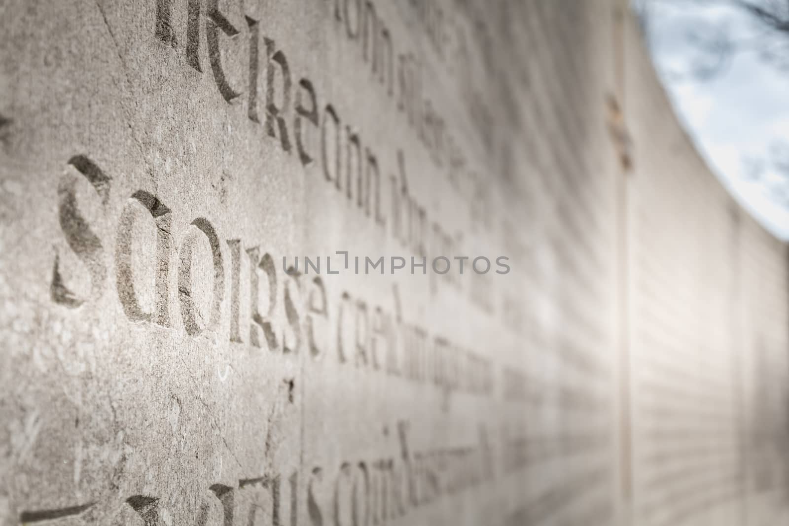 Architectural detail of war memorial Arbor Hill Memorial in Dubl by AtlanticEUROSTOXX