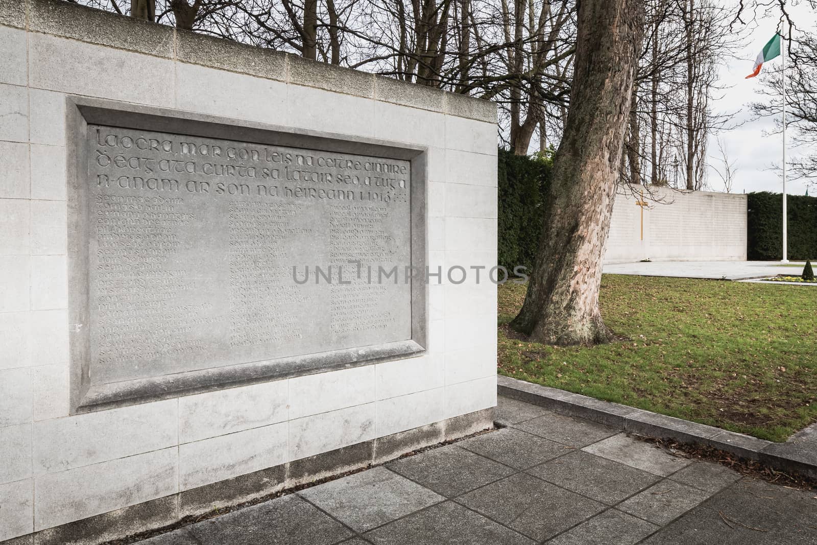 Architectural detail of war memorial Arbor Hill Memorial in Dubl by AtlanticEUROSTOXX