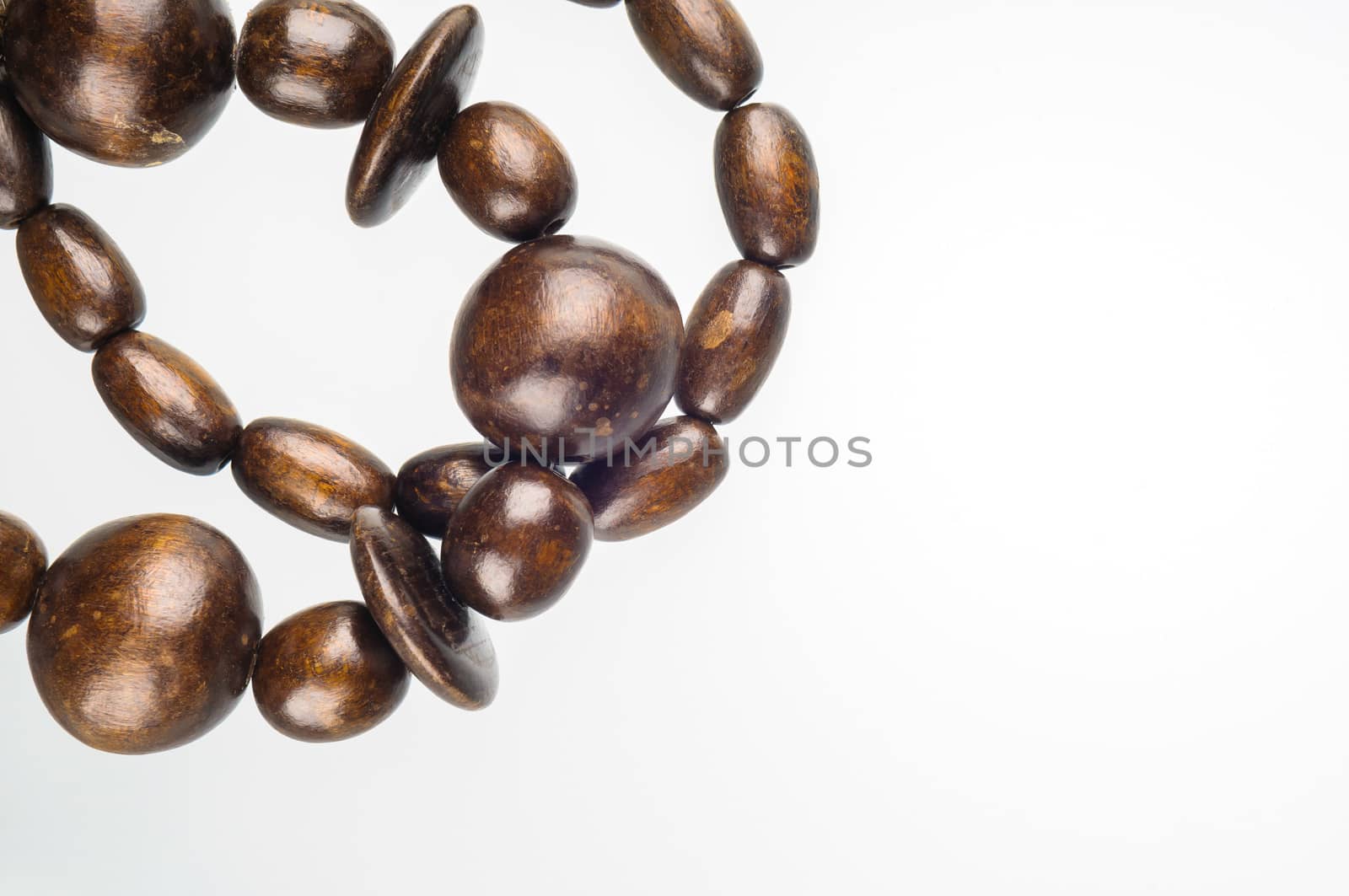 Nice wooden beads necklace, with space for copy text