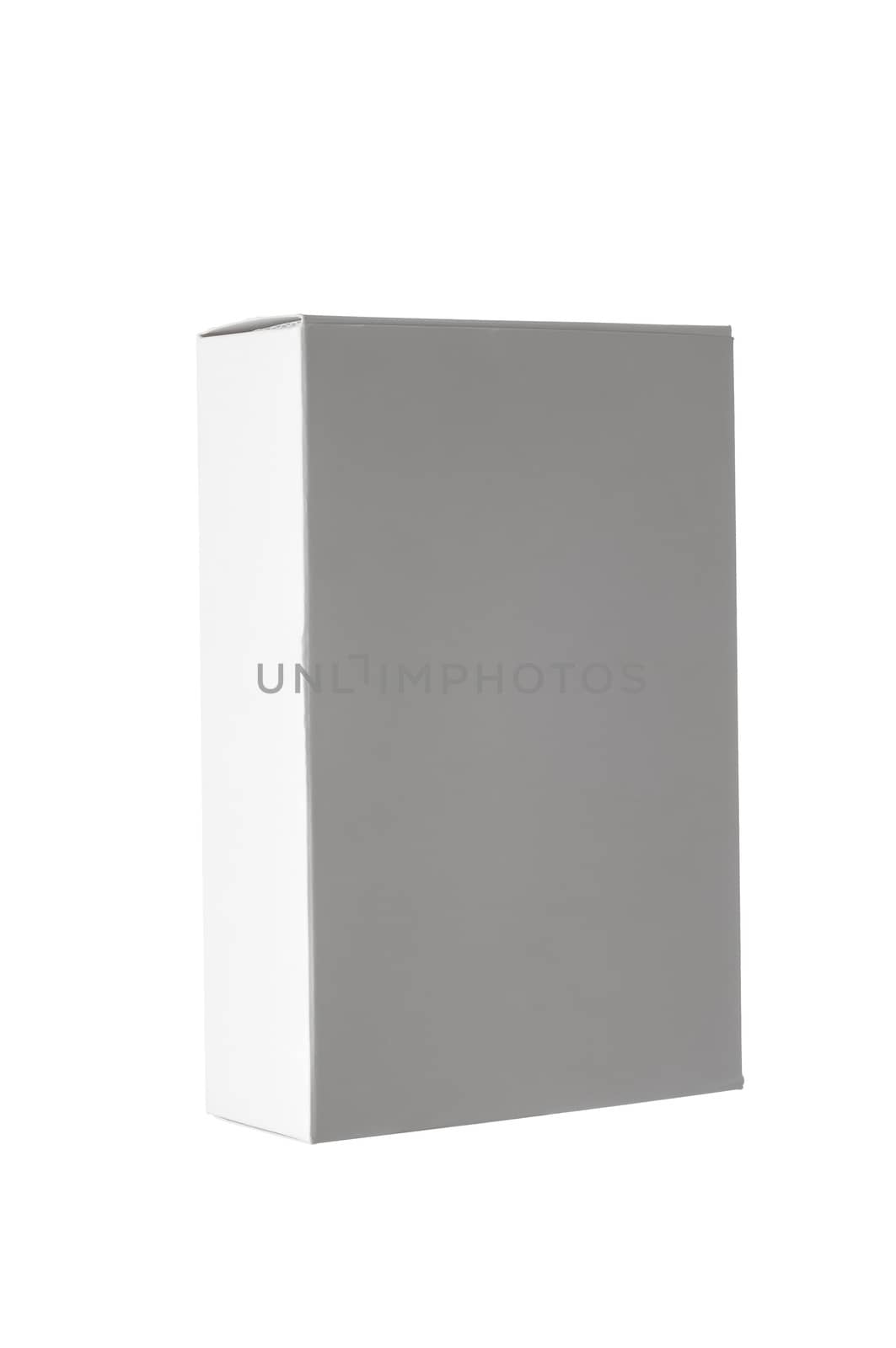 A simple white box isolated on white background
