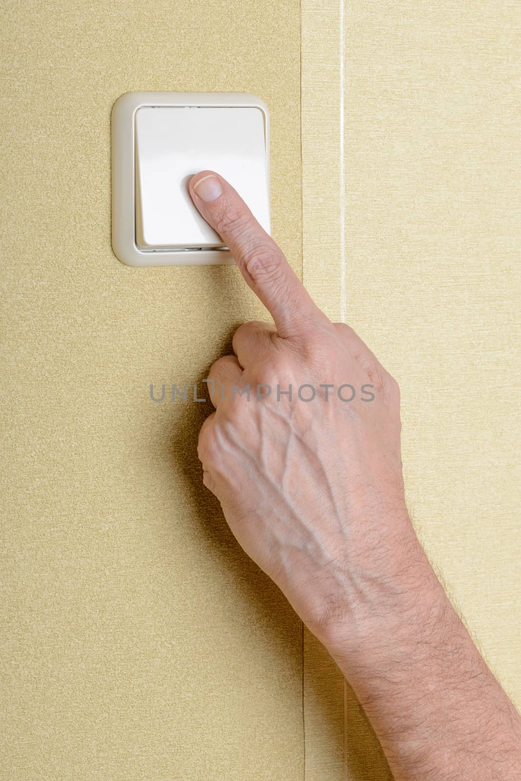 One finger switching, in or off, the light with a big square security electric interrupter