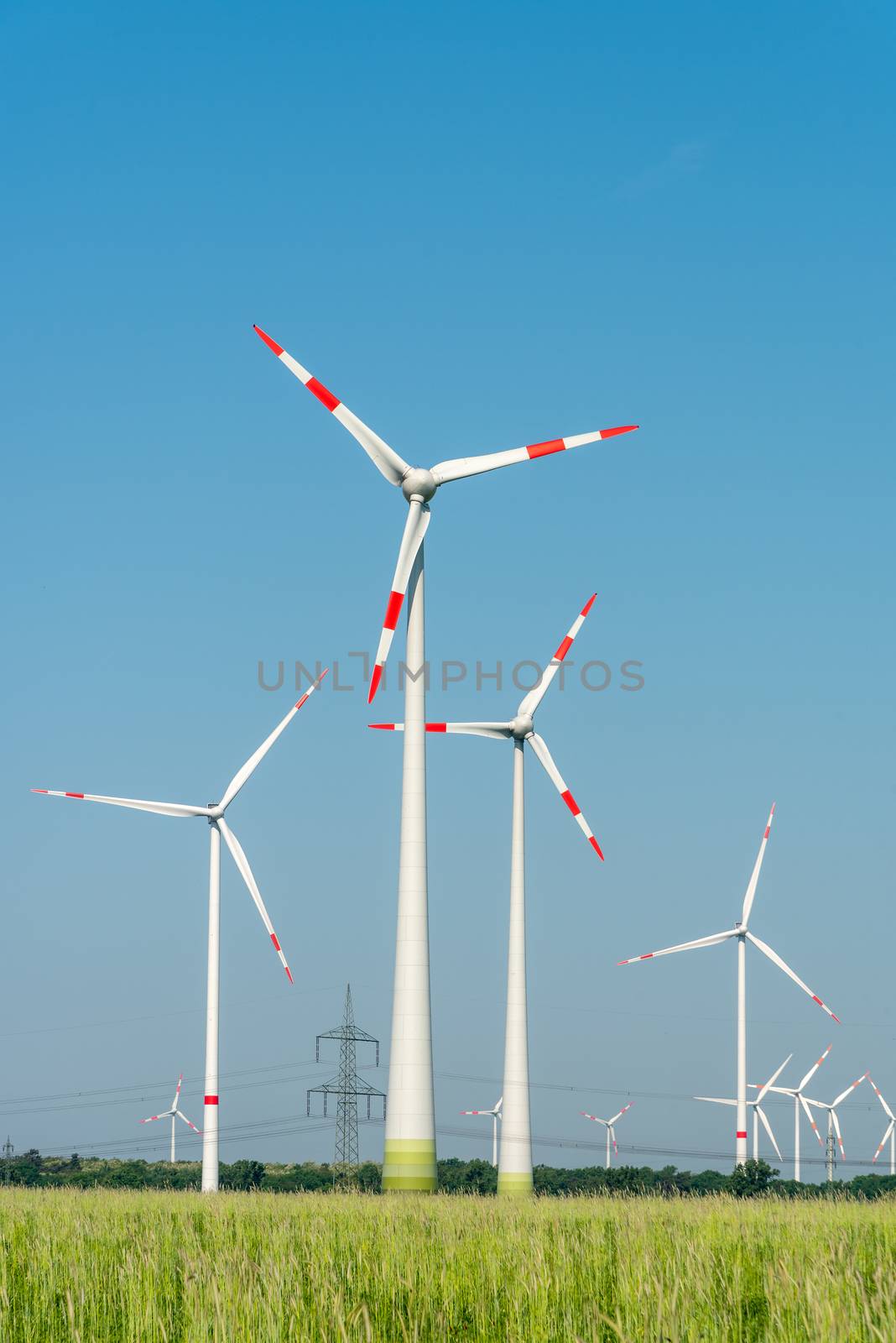 Wind energy generators in a wide open landscape by elxeneize