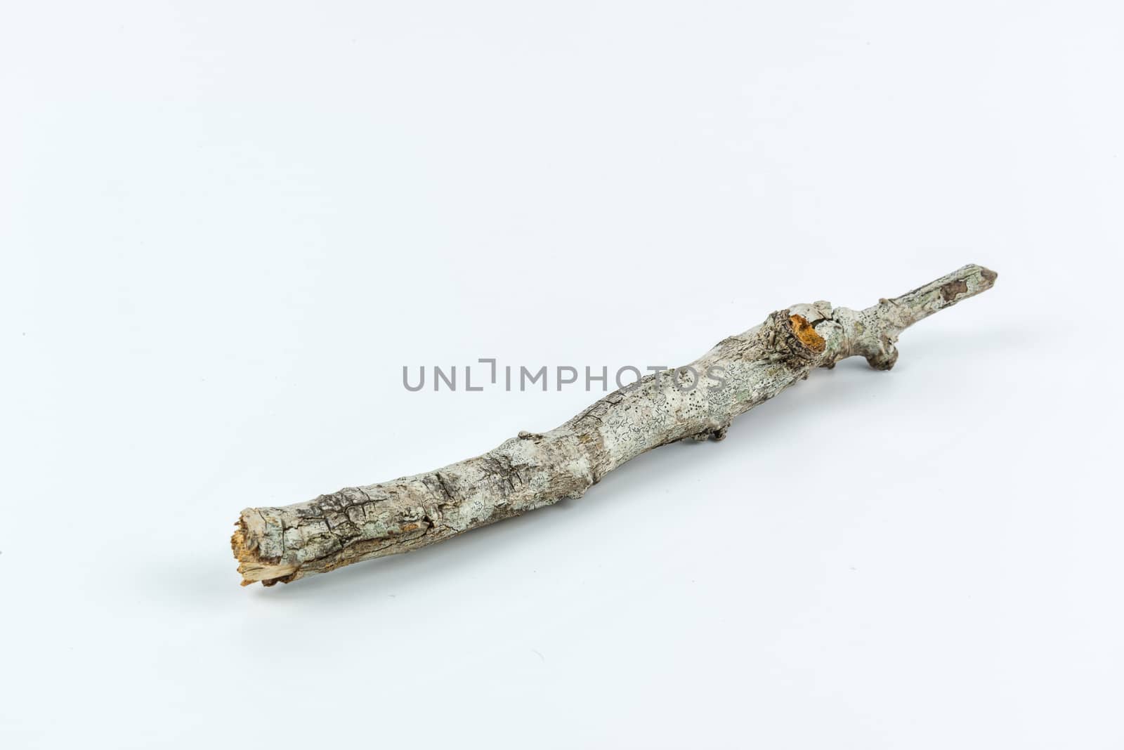 Pile of dry twigs on white background by YingTanthawarak