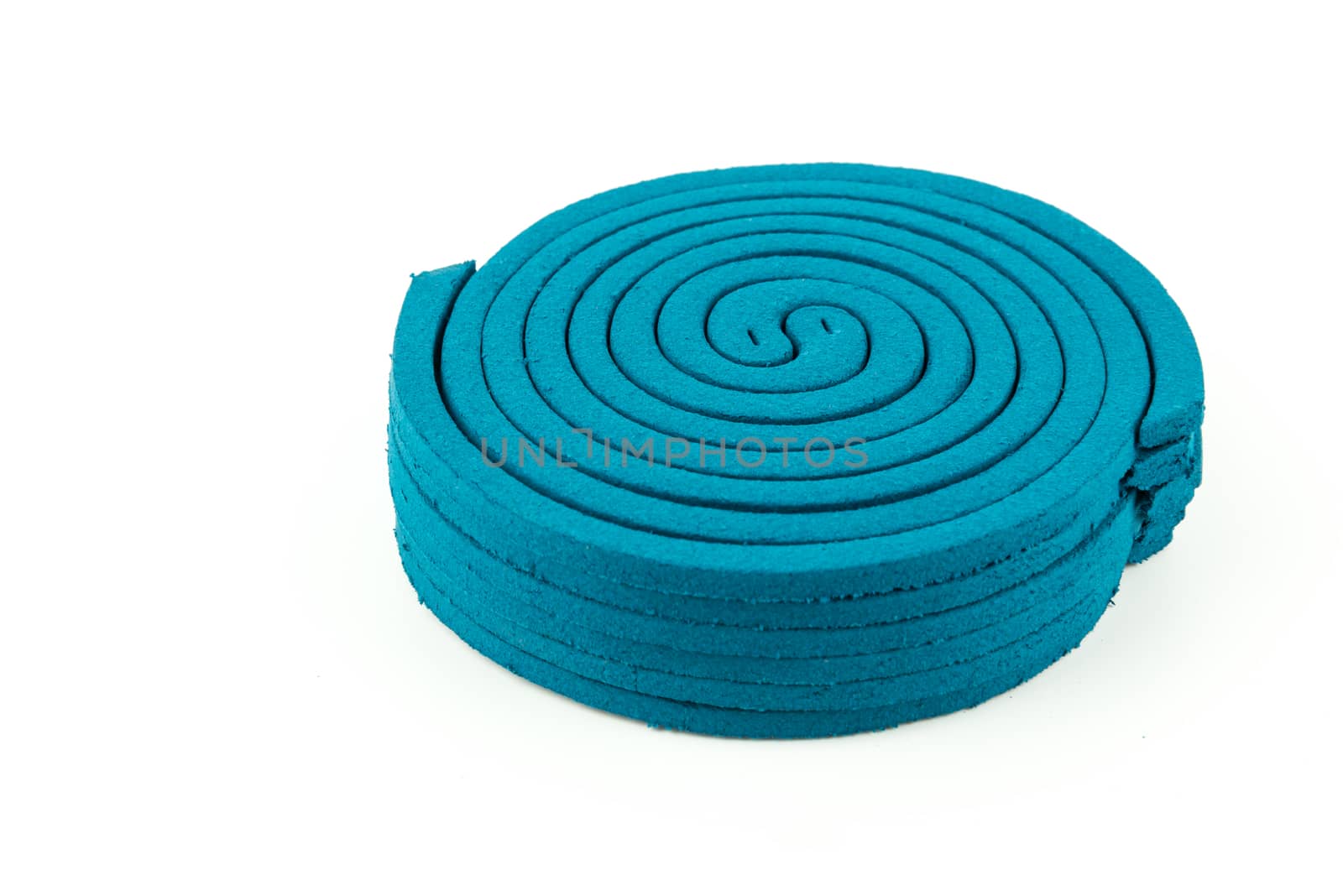 mosquito repellent incense coil on white background	