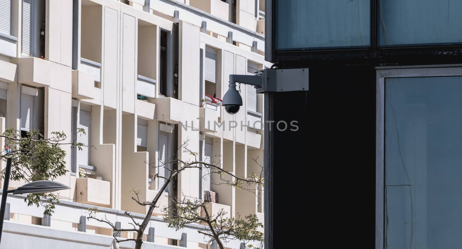 Troia, Portugal - August 9, 2018: Architecture detail of modern building by the sea in Troia peninsula on a summer day