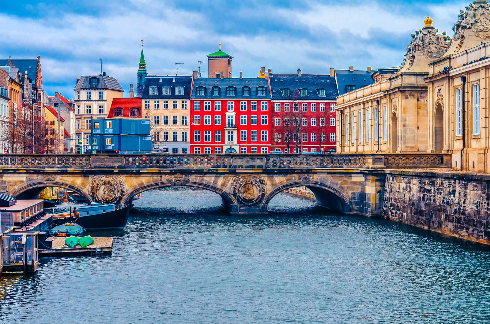 Marble Bridge on the Frederiksholms canal. Copenhagen, Denmark