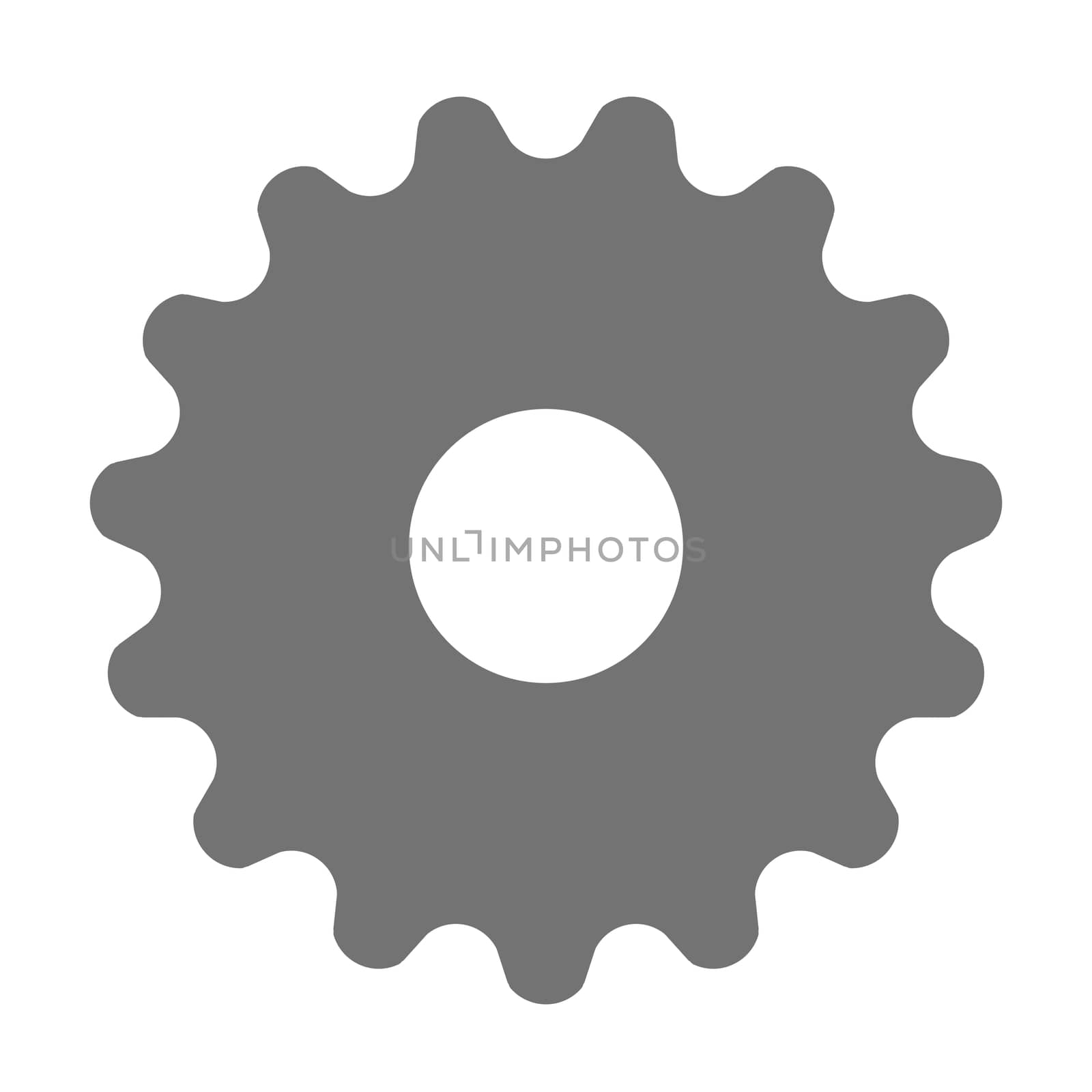 Gear or cog icon on white background.Technological driving, symbol, by praditlohhana