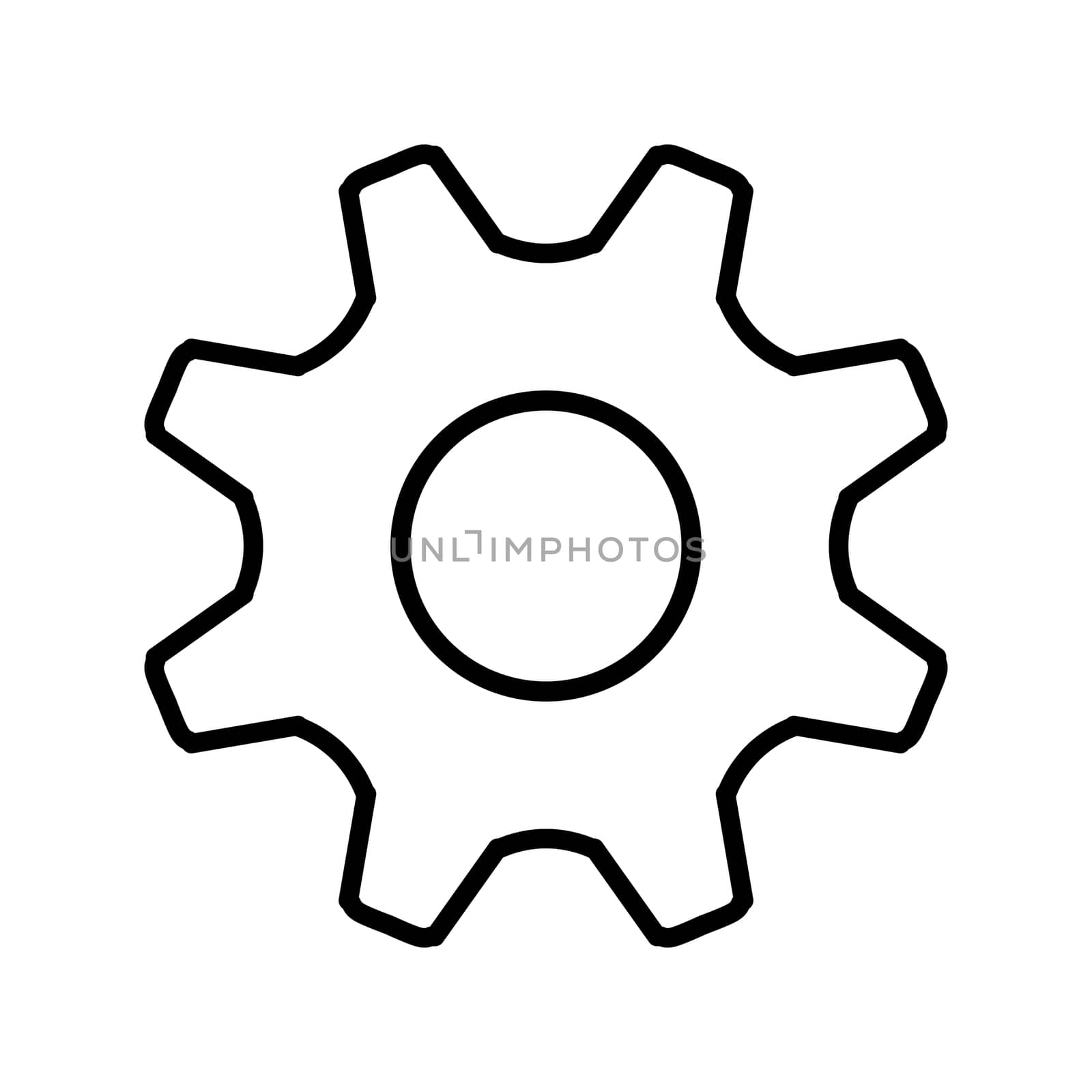 Gear or cog icon on white background.Technological driving, symbol,