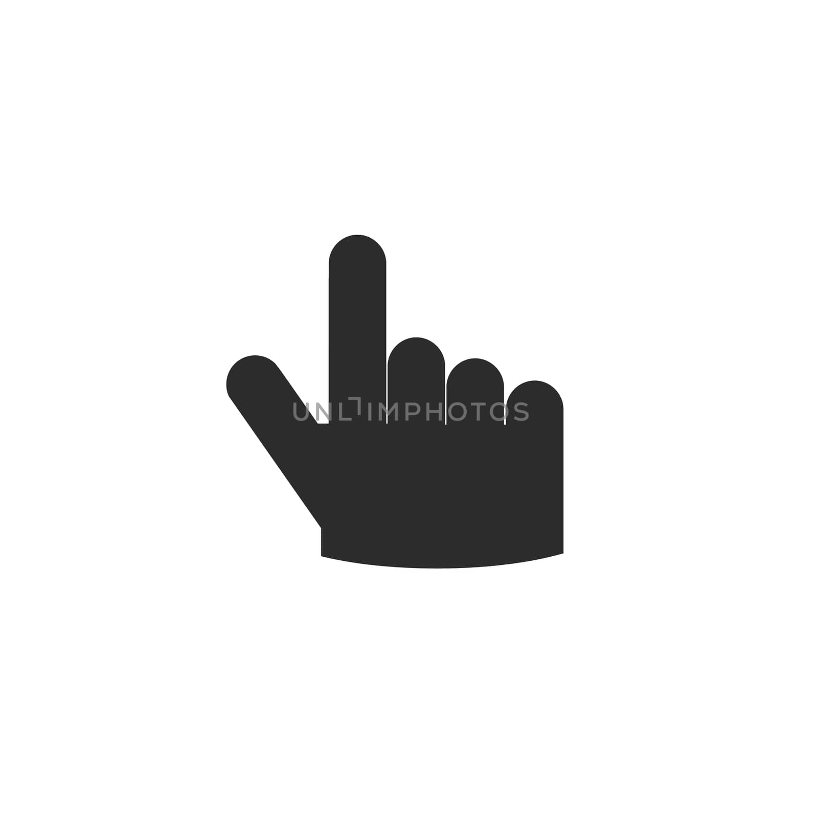 Hand with touching icon on white background. by praditlohhana