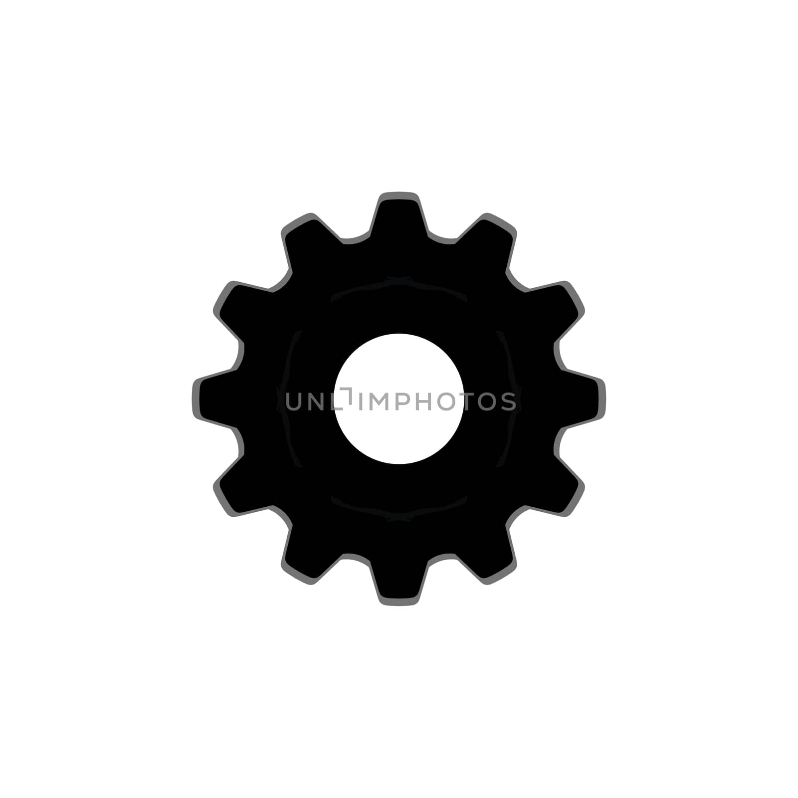 Gear or cog icon on white background.Technological driving, symbol, by praditlohhana