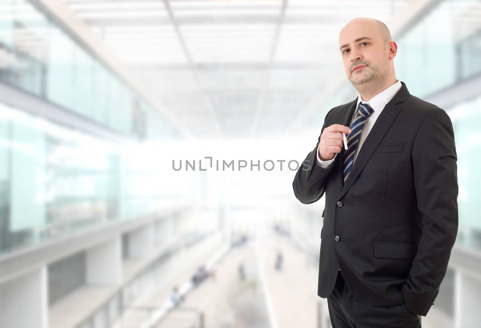 businessman smoking at the office