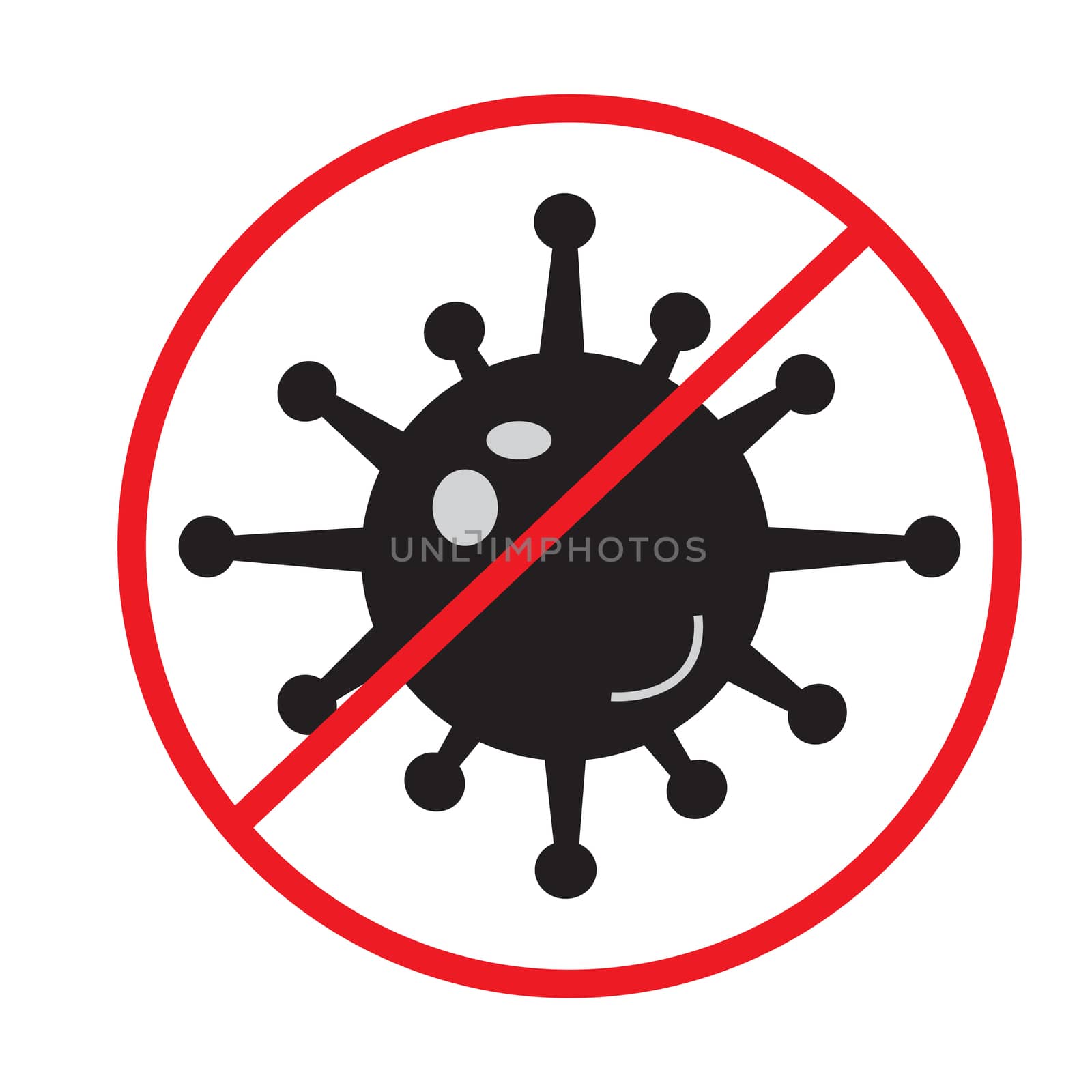 stop bacteria icon on white background. flat style. stop bacteria icon for your web site design, logo, app, UI. stop bacteria sign. stop disease symbol.