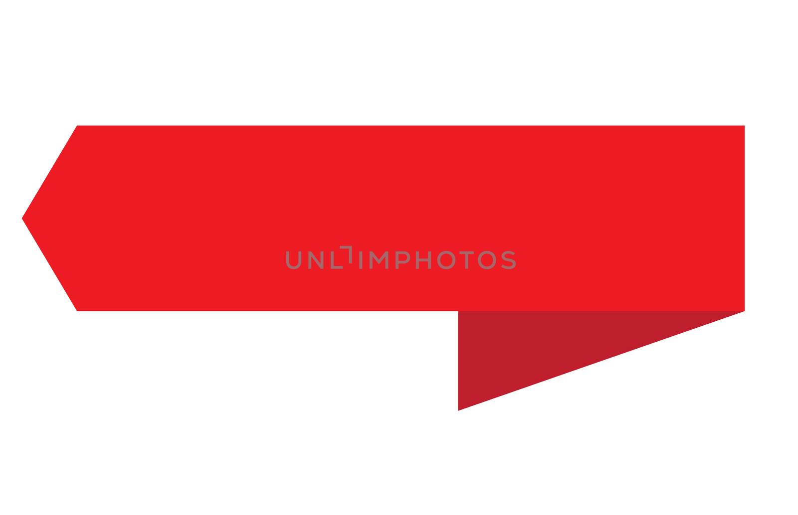 red ribbon banner on white background. red ribbon banner sign.