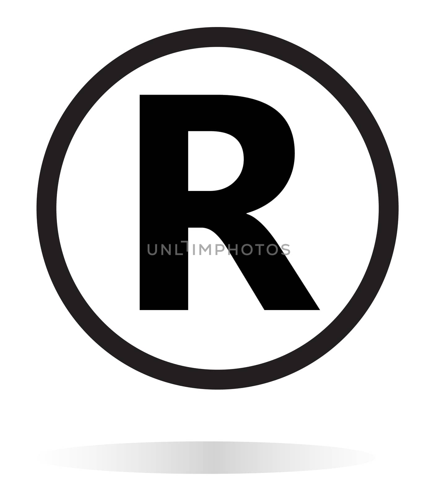 registered trademark icon on white background. registered tradem by suthee
