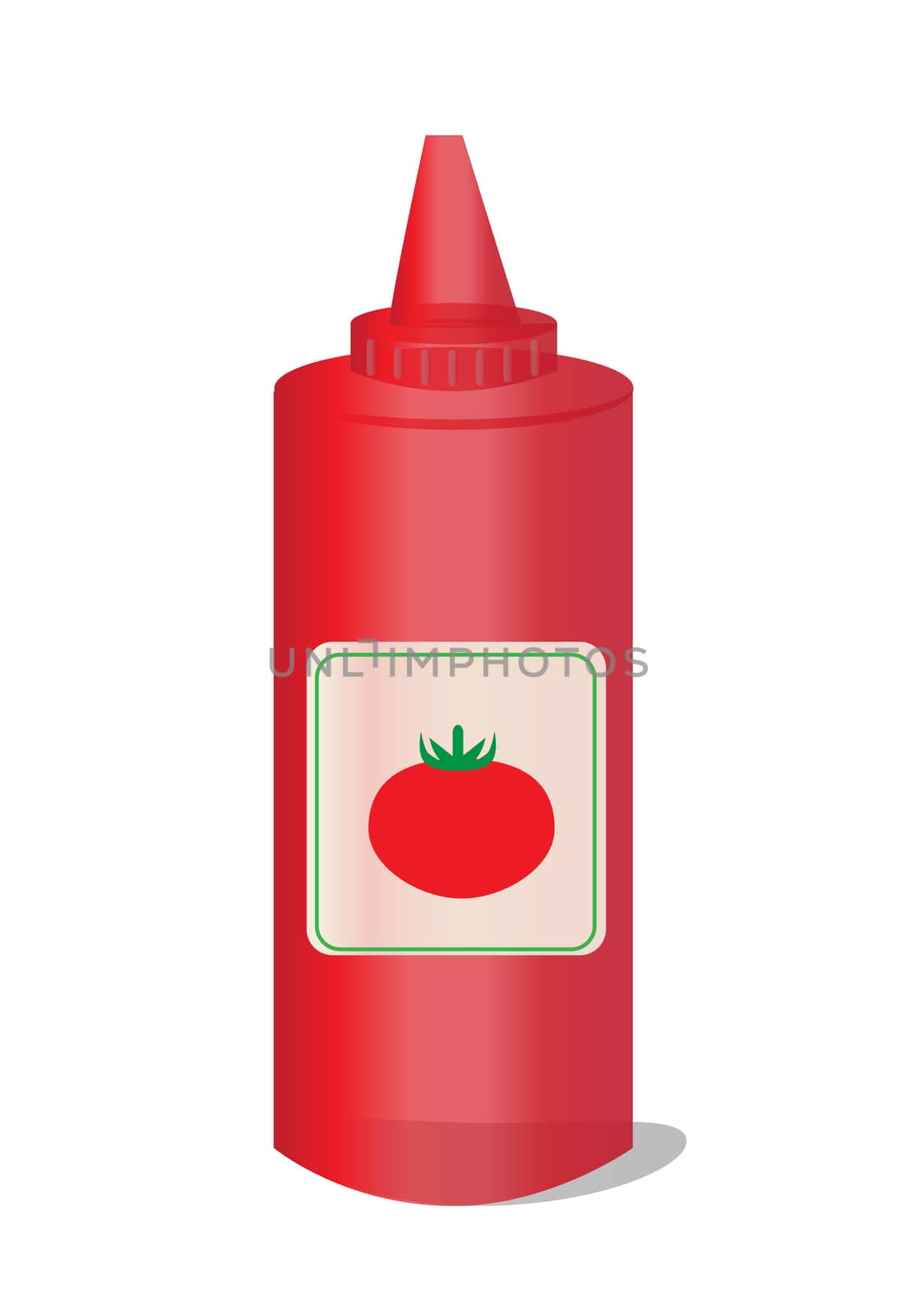 Bottles of tomato ketchup isolated on white background. flat design