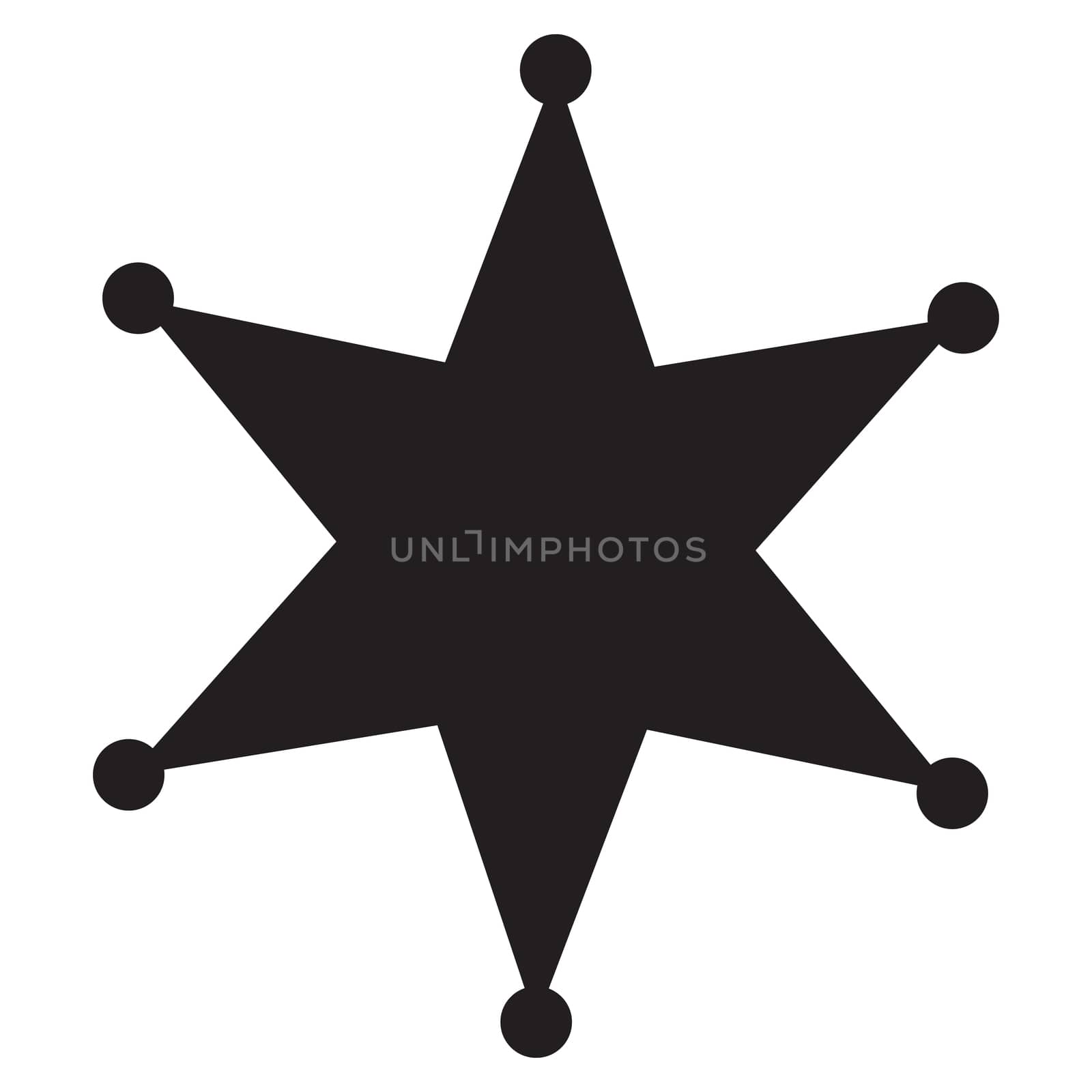 Sheriff star icon on white background. flat style.Sheriff star icon for your web site design, logo, app, UI. Sheriff star symbol. black Sheriff star sign. 