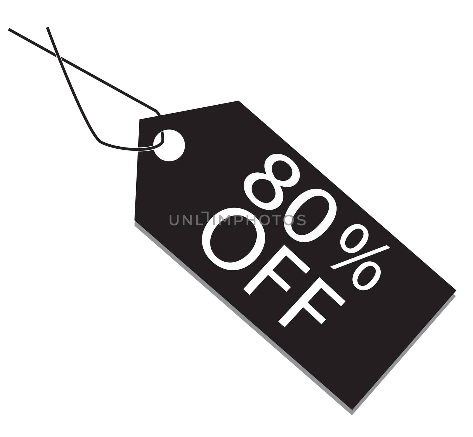 80 percent tag on white background. 80 percent tag sign. by suthee