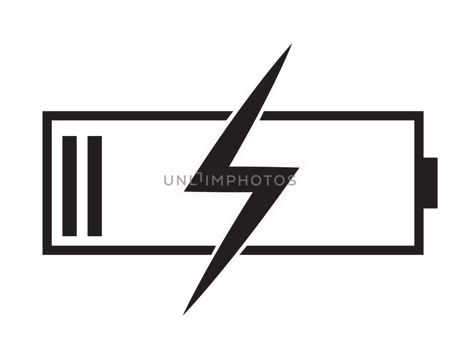 battery charging icon on white background. flat style design. battery charging sign. 