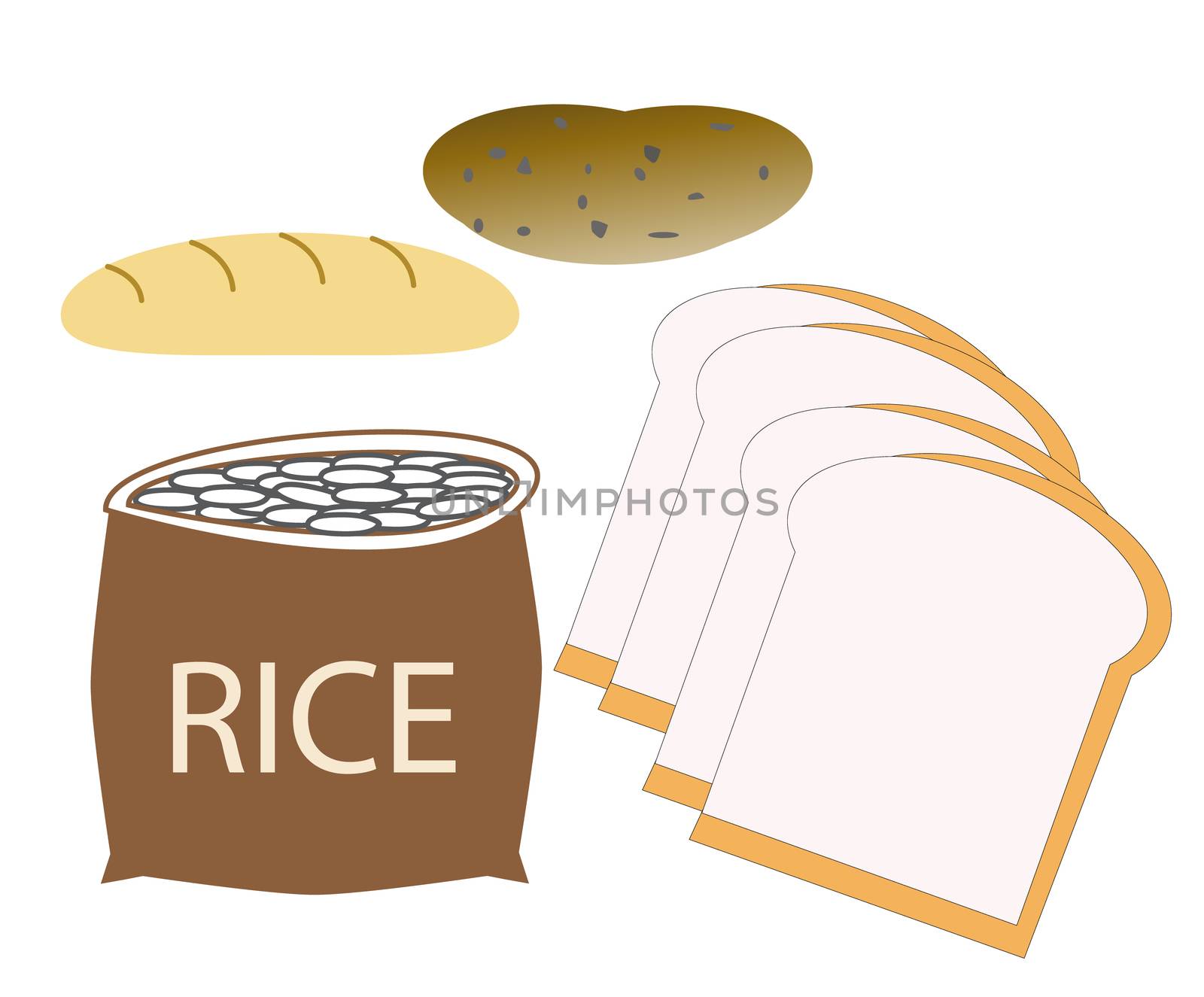 carbohydrated icon on white background. flat style design. carbo by suthee